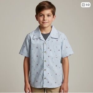 002 SHRRTS: Buzz Cuts button down shirt size 10/12